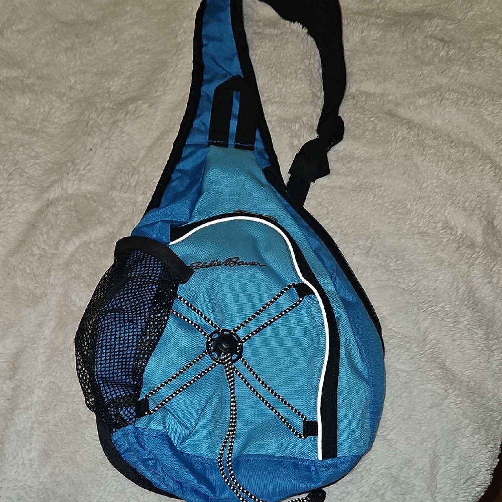 Eddie Bauer Teal and Black Sling Crossbody Bag